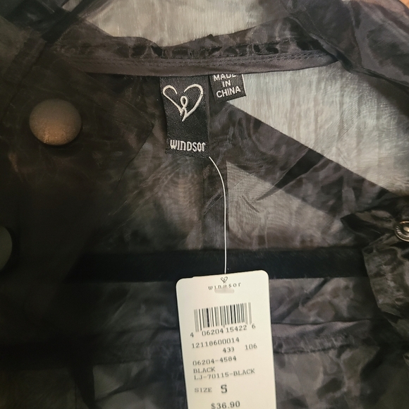 484 🦃🎄NWT Windsor Black Sheer Jacket - Picture 2 of 3